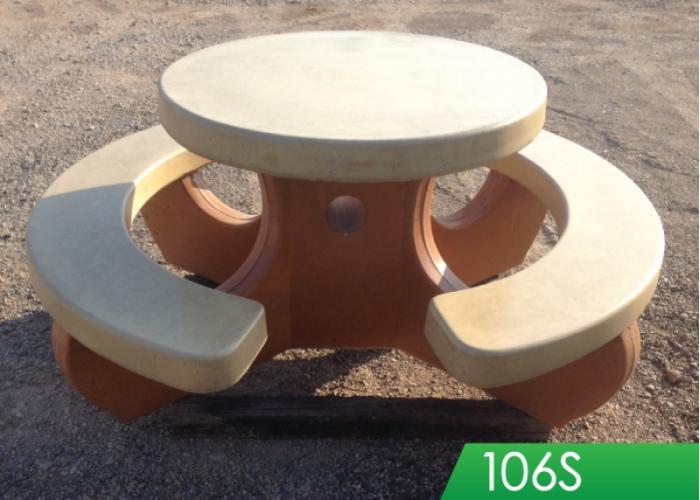 Round concrete picnic discount table and benches