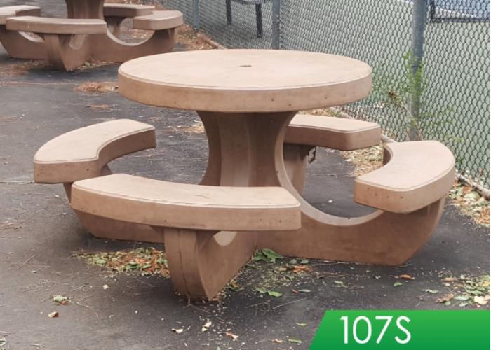 Round concrete picnic deals table