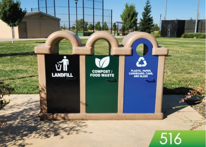 516 - Trash Recycle Compost Receptacle