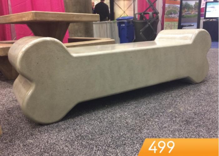 Dog Bone Bench 6' with Plain Back