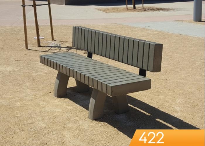 422 - Backed bench w/lines, 72