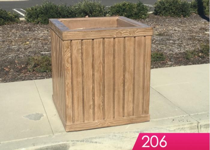 206 - Woodgrain Square Planter